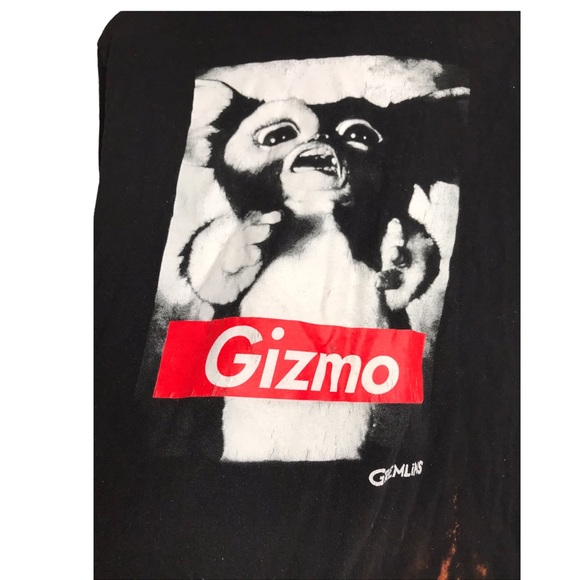 Gizmo graphic bleach distressed black T-shirt - Picture 3 of 5